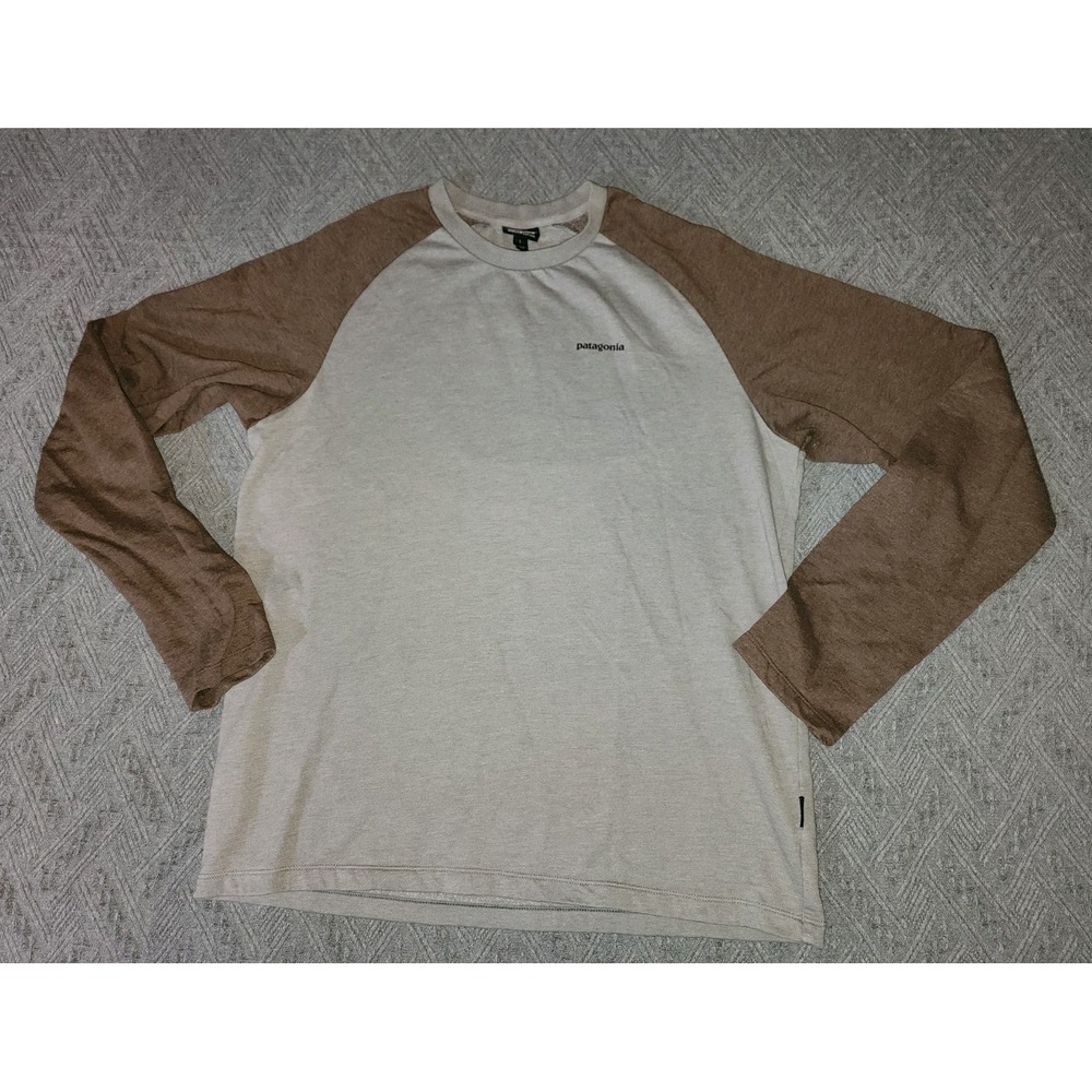 Patagonia Men's Gray Brown Long Sleeve Crew Neck Pullover Sweatshirt Size Large